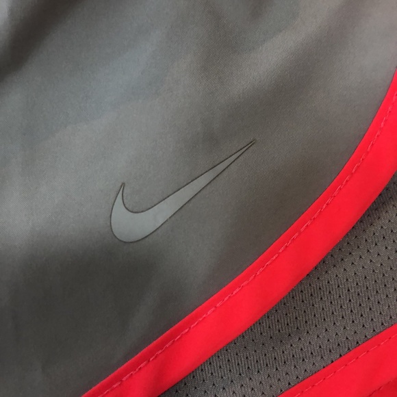 Nike dri fit small athletic shorts gray with pink stripes, built in panty - Picture 6 of 8